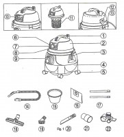 Proxxon 27490 Compact Workshop Vacuum Cleaner Spare Parts